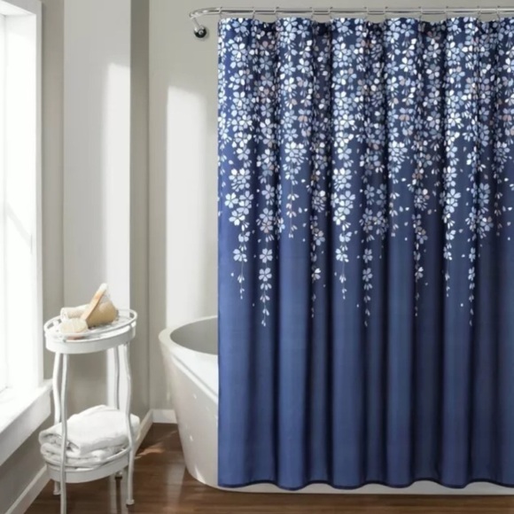NEW Lush Decor Weeping Flower Shower Curtain 72” x 72” - Picture 1 of 4